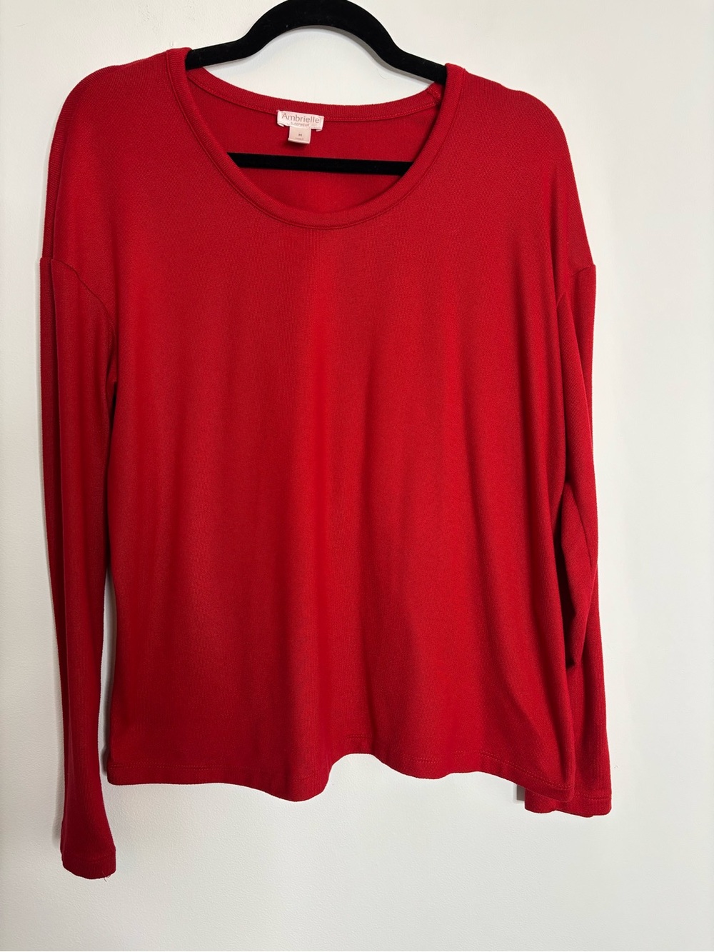 Ambrielle Red Long Sleeve Crewneck Top
